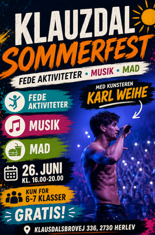 Sommerfest for 6-7 klasser på Klauzdal kulturhus
